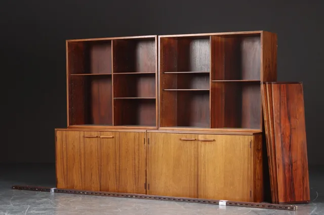 Kai Kristiansen for Feldballe Møbelfabrik. Væghængt 'FM' reolsystem af palisander, 1960'erne (11)