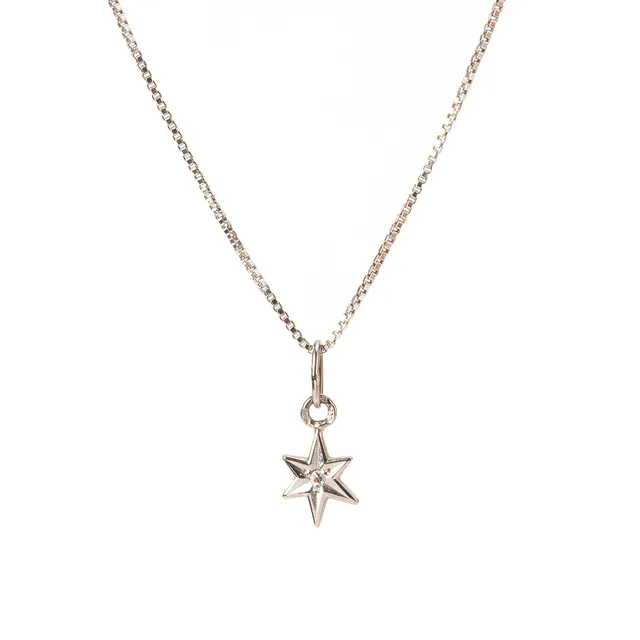HÄNGE samt KEDJA, 18K vitguld, med åttkantslipad diamant.