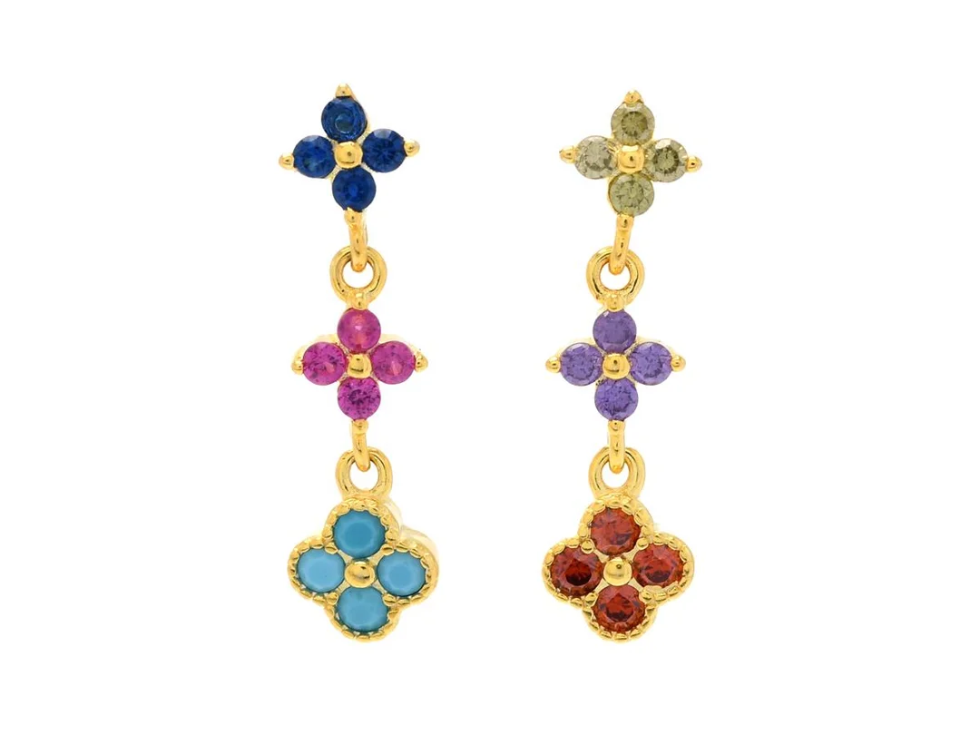 ÖRHÄNGEN, förgyllt sterlingsilver, cubic zirkoner, höjd 21 mm, totalvikt 1,3 g, stift. — Smycken/Örhängen — Kaplans
