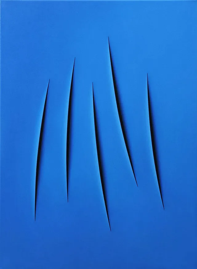 RALF ARZT (FÖDD 1963). "Trompe l'oeil Hommage à Fontana XVI", olja på duk, a tergo signerad a tergo.