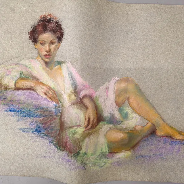 PASTEL SOBRE PAPEL. FIGURA FEMENINA.