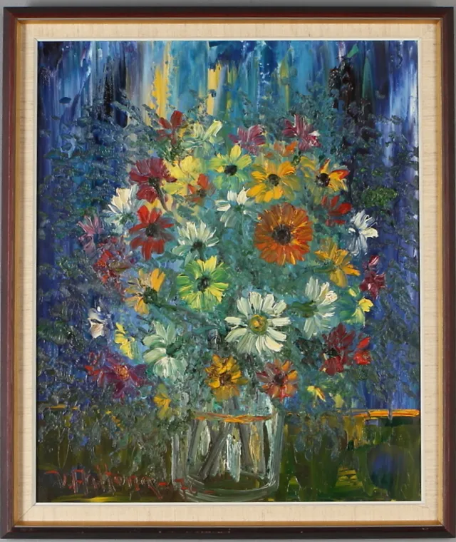 VEIKKO AALTONA. Blomsterstilleben, olja på duk, signerad samt daterad -76.