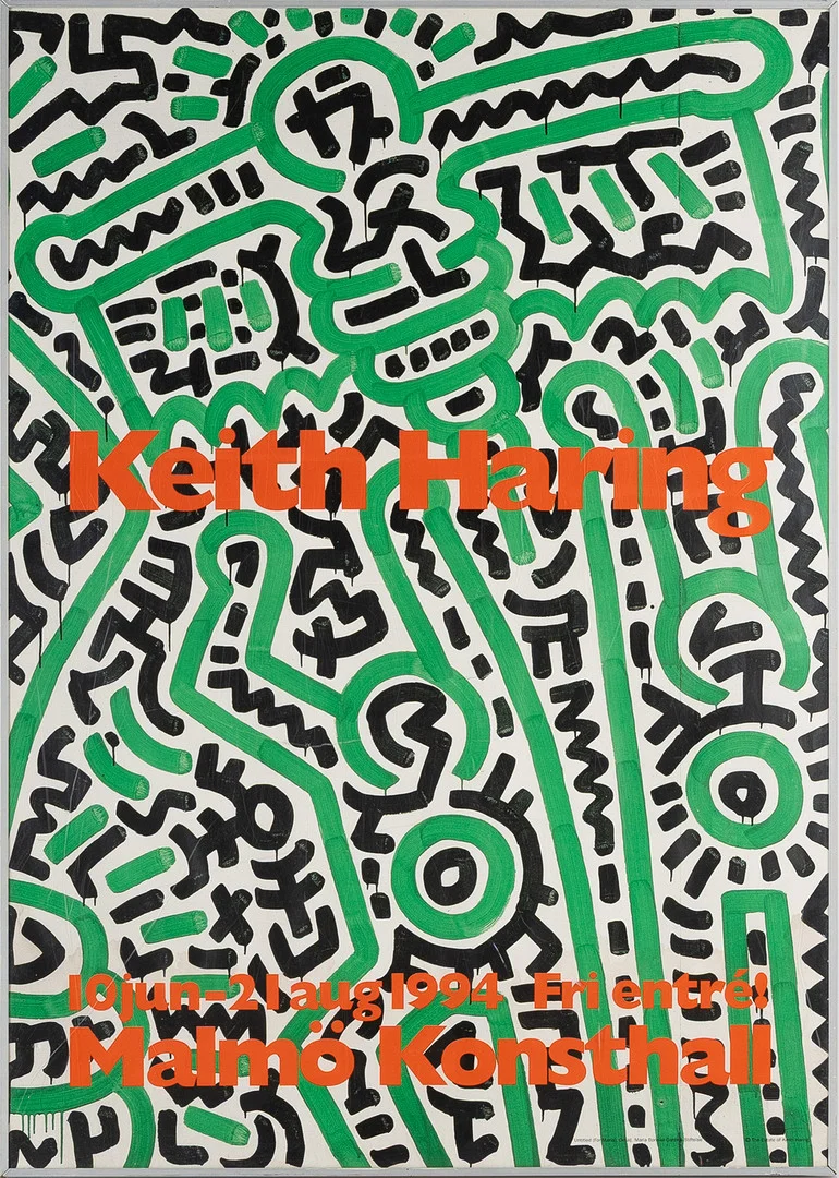 KEITH HARING. EFTER. Affisch, Malmö konsthall, "For Maria", Maria Bonnier-Dahlins Stiftelse, 1994. — Engravings & Prints — Stockholms Auktionsverk Helsingborg