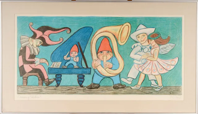 Henry Heerup. Lithograph, 'The Dance and the Music' (cd)
