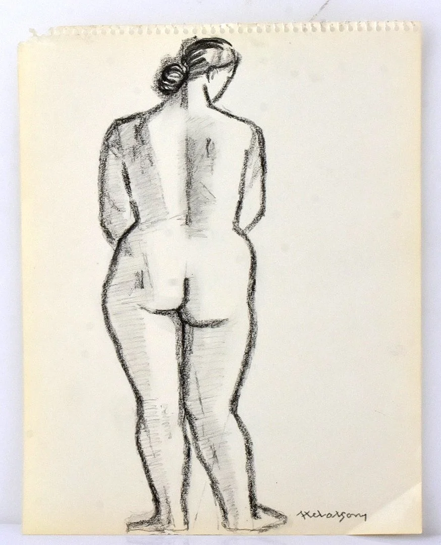 AXEL OLSON. Kolteckning. — Engravings & Prints — Halmstads Auktionskammare