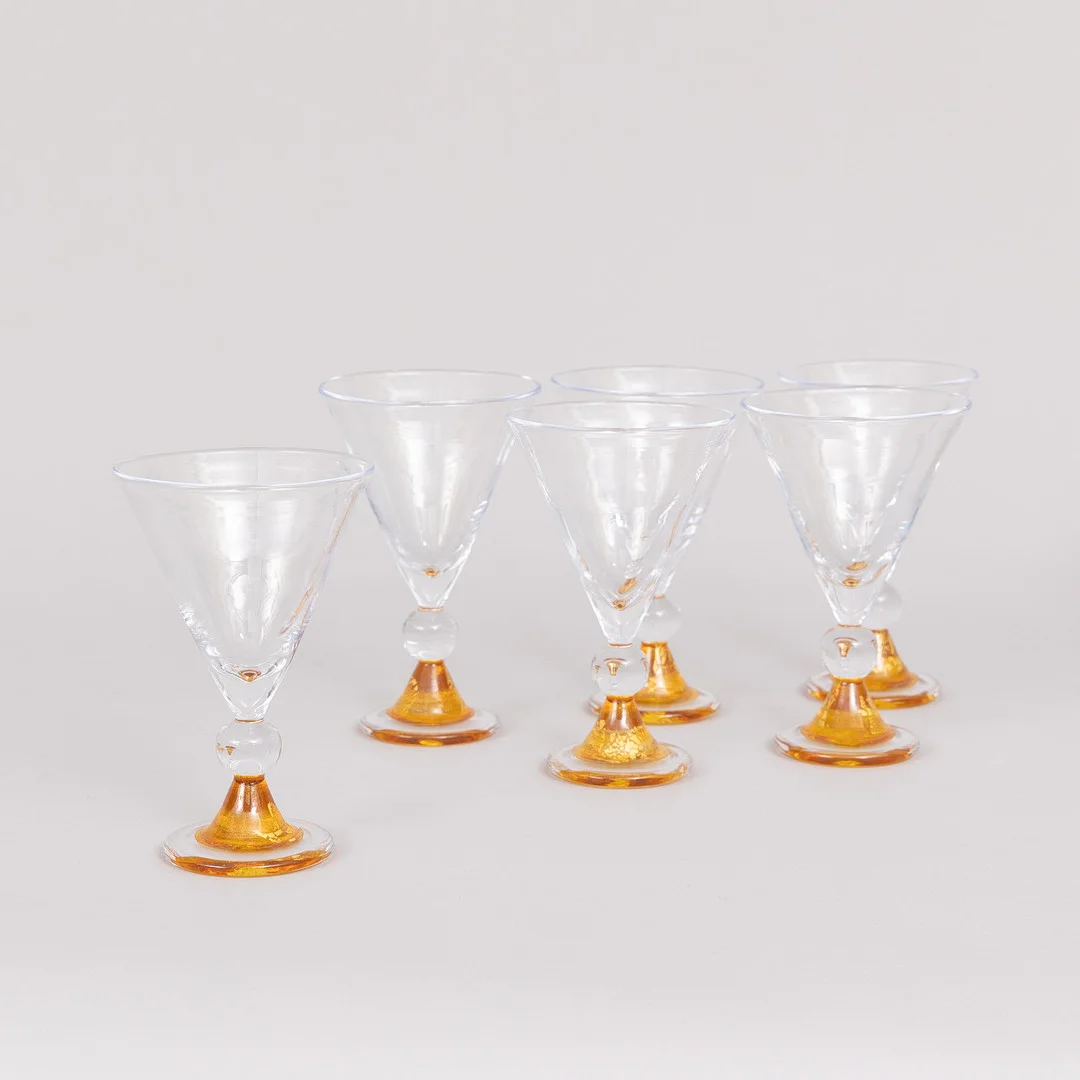 ANDERS WINGÅRD (FÖDD 1946). Champagneglas, 6 st, signerade Anders. — Utility glass — Garpenhus Auktioner