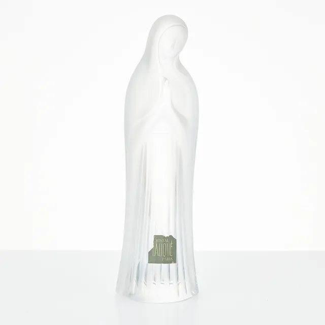 MARIASKULPTUR, glas, Lalique, France, signerad, sannolikt sent 1900-tal, etikettmärkt.
