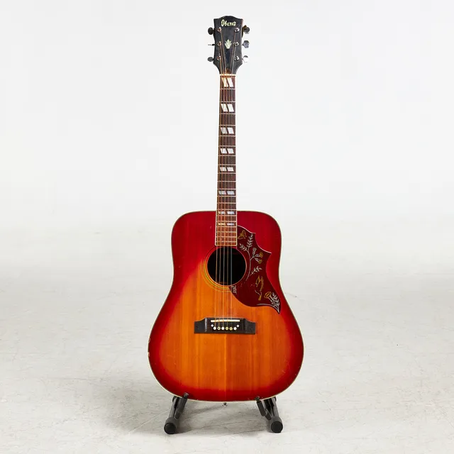 IBANEZ. Akustisk gitarr, Concord modell 684, Japan, cherry sunburst, mahogny, 1974-78, etikettmärkt.