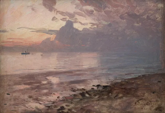 Alfred Bergström, Lågvatten, från kusten vid Le Havre, Normandie.