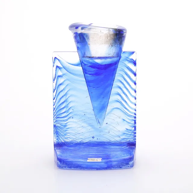 KJELL ENGMAN. Ljuslykta, glas, "Ice Age", Kosta Boda.