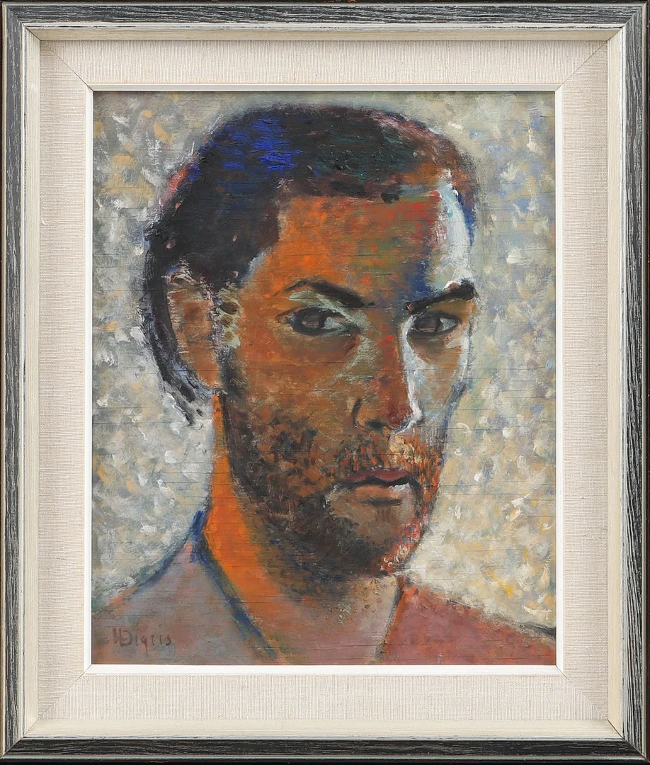 LEONARD DIGRIS. Porträtt, olja på pannå, signerad. — Paintings — Göteborgs Auktionsverk