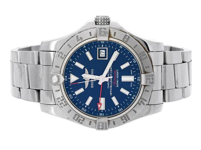BREITLING, Avenger II GMT (300M/1000FT), Chronometre, Cal 32 (ETA 2893-2, Verk nr. 6035919, Serie nr. 1620203, Ref nr. A32390, Boett nr. 1314 B5, herrur, 43 mm, stål, automatisk, safirglas, datum, 24-timmarsvisning, Professionallänk III, viklås, Ref nr. W3814/170A, cert, februari 2015, box, ytterkartong.