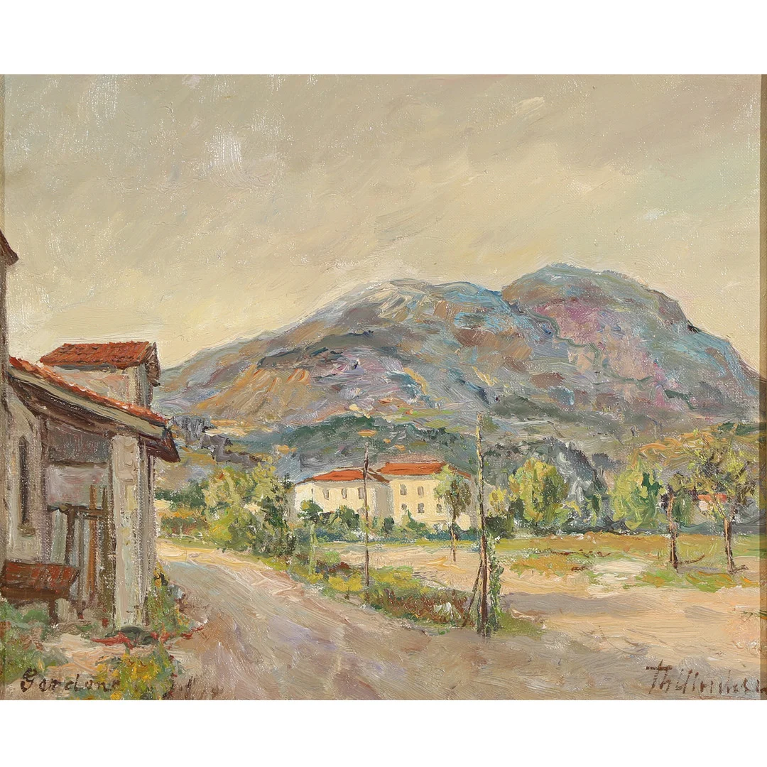 THEODOR ULRICHSEN (1905-1970). Sydlandsk bjerglandskab, olie på lærred. — Paintings — Bidstrup Auktioner