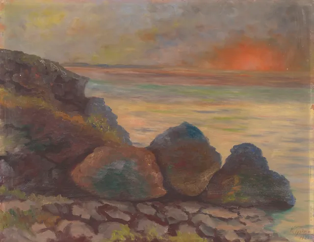 Tysken, Kristian — Solnedgang ved kysten, 1928