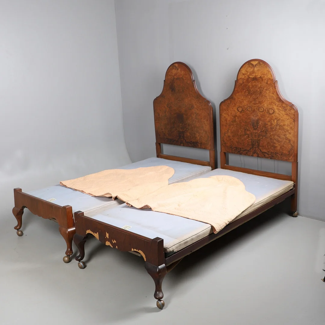 A PAIR OF EARLY 20TH CENTURY SINGLE BEDS BY HEAL & SONS. — Other — Lawrences Auctioneers