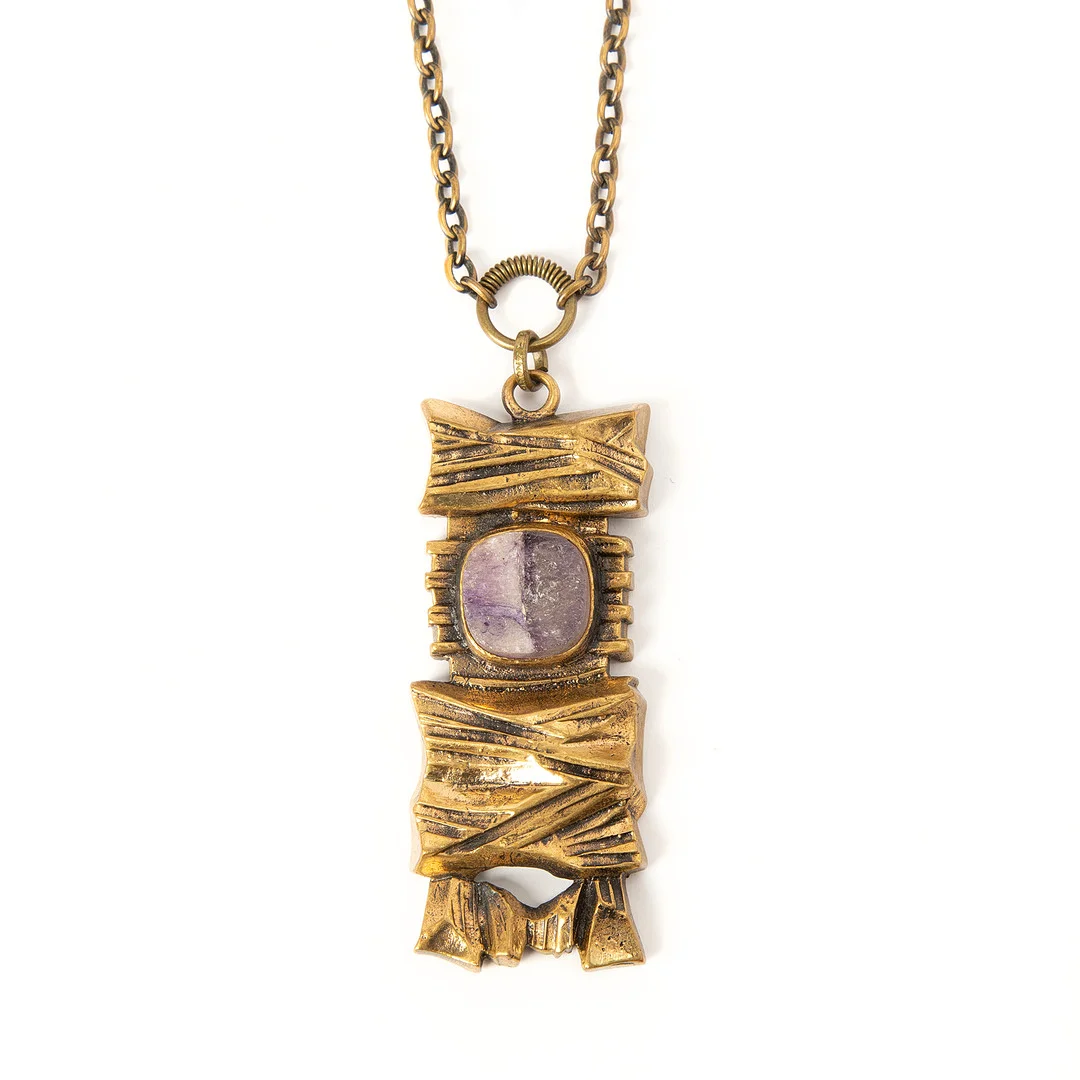 PENTTI SARPANEVA, ring, armband samt hänge, brons med ametister, Åbo, Finland. — Jewellery Suites — Stockholms Auktionsverk Göteborg