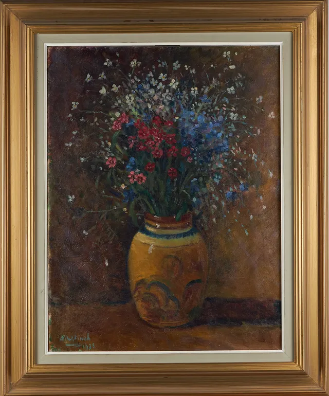 ALFRED WILLIAM FINCH. Ängsblommor, signerad samt daterad 1928, olja på duk.