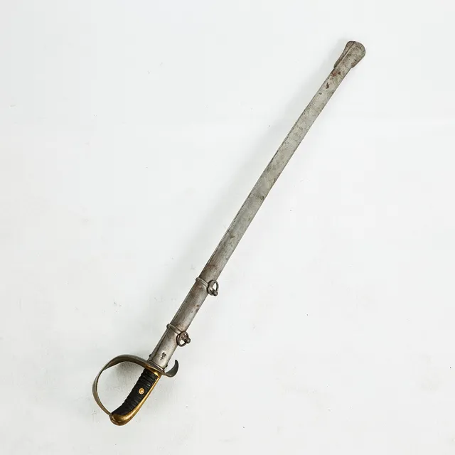 SABEL, m/1854, för kavallerimanskap, stålbalja med dubbla koppelringar.