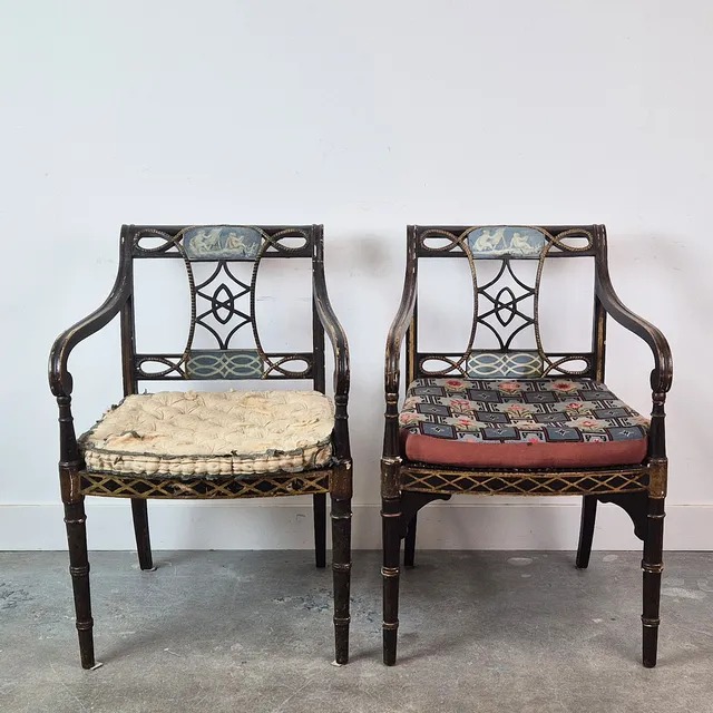 PAIR OF REGENCY ARMCHAIRS (2).