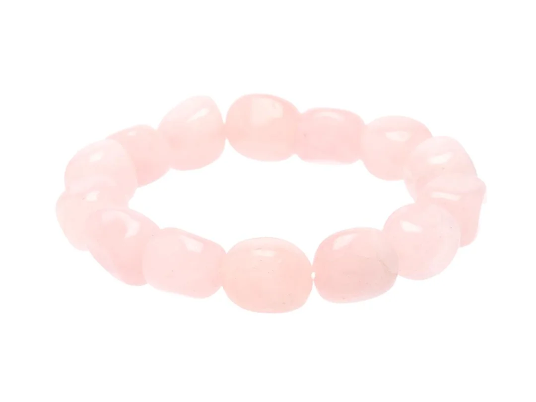 ARMBAND, rosenkvarts, bredd ca 10 mm, elastiskt, vikt 46,9 g. — Smycken/Armband — Kaplans