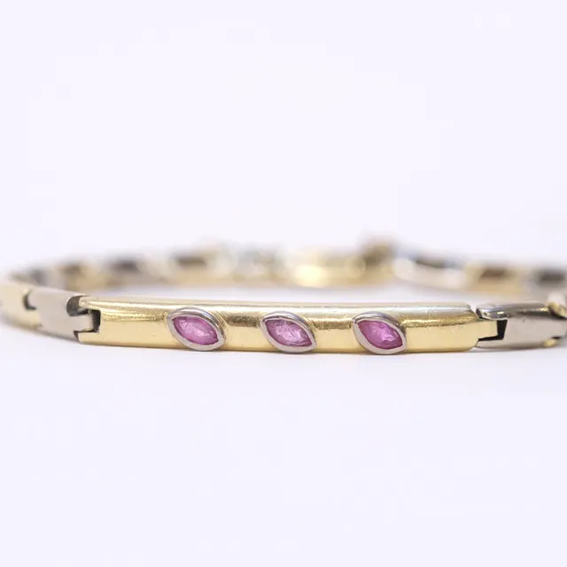 ARMBAND, 18K RÖTT OCH VITT GULD, MED RUBINER.