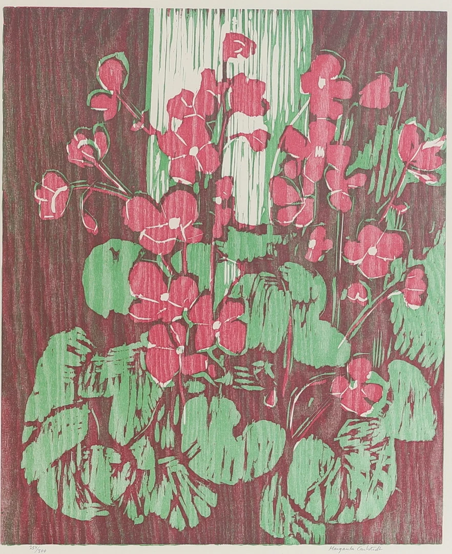 MARGARETA CARLSTEDT. Färgträsnitt, signerat och numrerat. — Engravings & Prints — RA Auktionsverket Norrköping