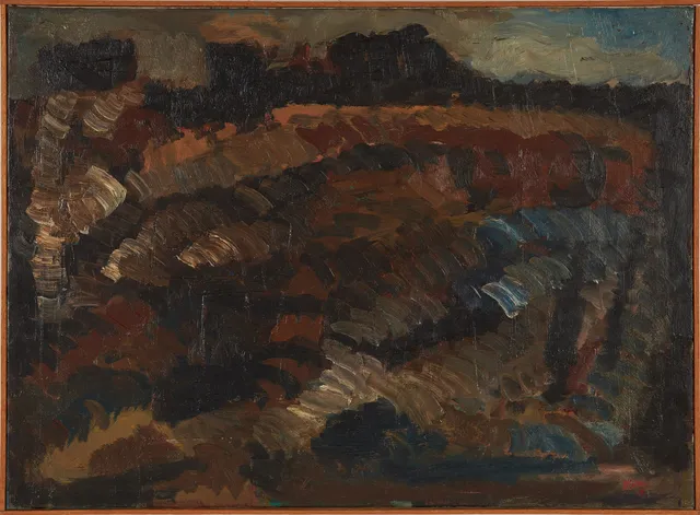 HANS KAJTORP. "Jorden", olja på duk, signerad 1959.