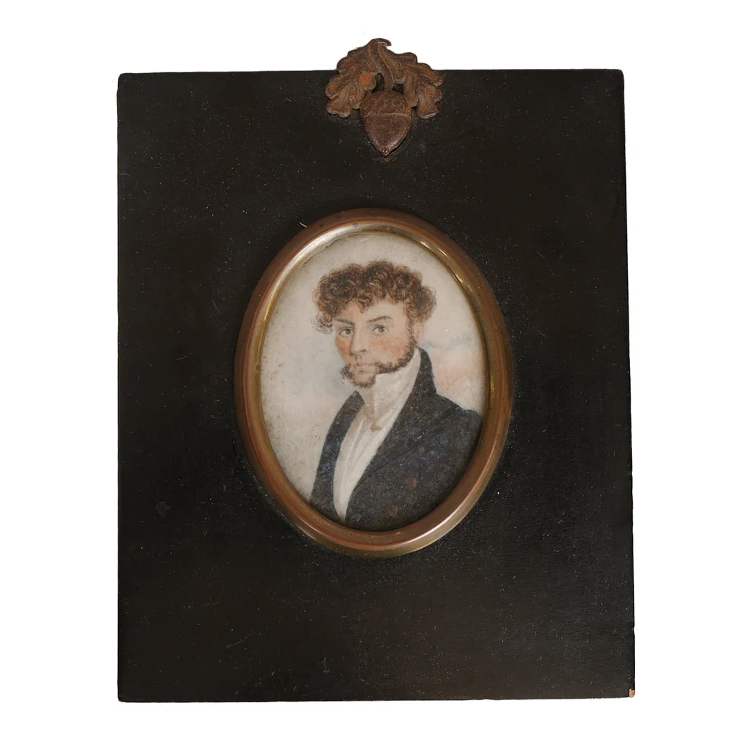 19TH CENTURY BRITISH SCHOOL, PORTRAIT MINIATURE OF A MAN IN A BLACK COAT. — Paintings — Bishop & Miller