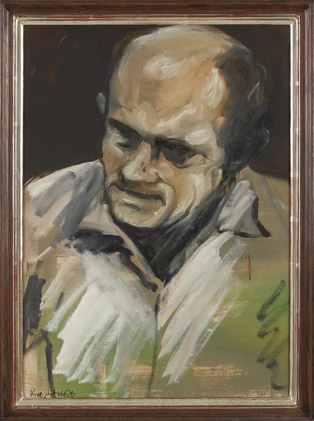 KJELL JÖRSTEDT (1943-2022). "Alvar Jansson", olja på duk, signerad.