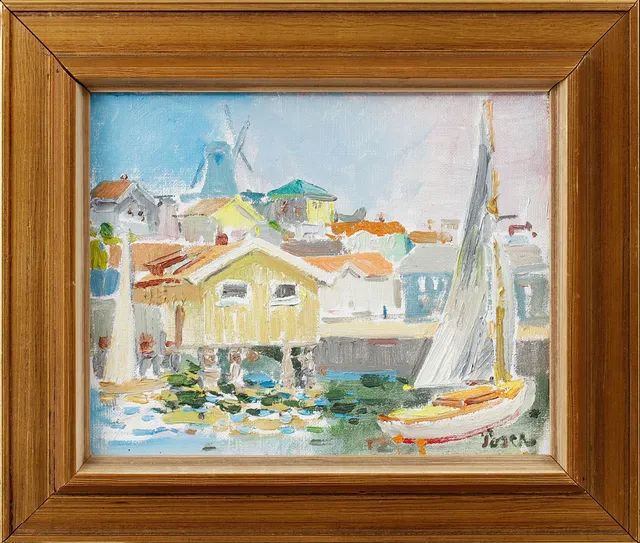 MARTIN POSER. "Fiskebäckskil" olja på duk, signerad.