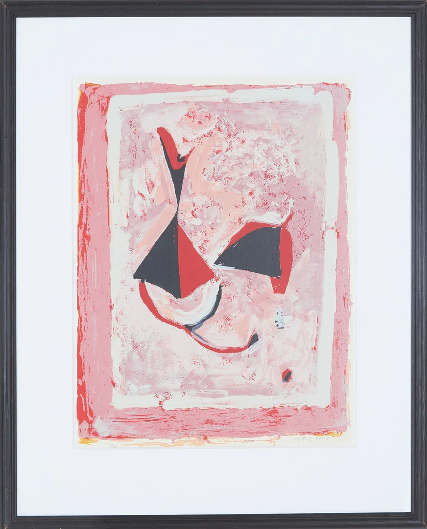 MARINO MARINI. Abstrakt komposition, signerad samt daterad 1960 i trycket, serigrafi. — Engravings & Prints — Stockholms Auktionsverk Sickla