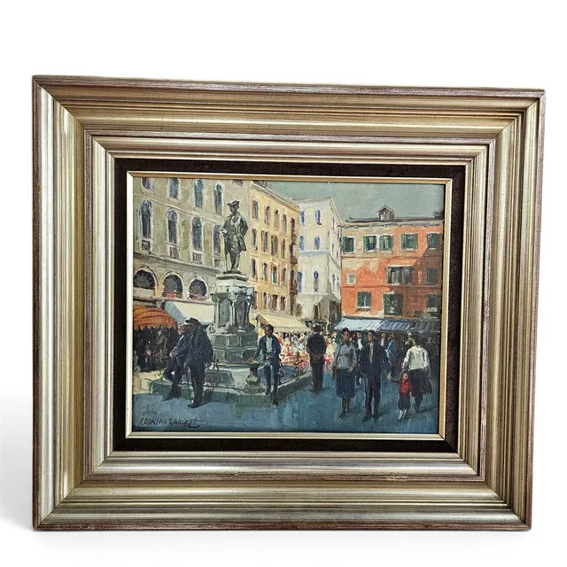 RODRIGO RAUSELL. "Campo de San Bartolomé, 77", óleo sobre lienzo.