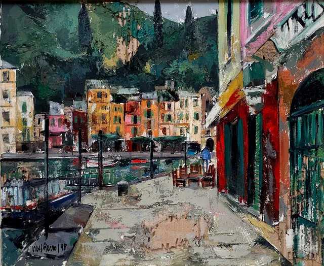ANTONI VIVES FIERRO (1940-2024) PORTOFINO 1998 OLEO SOBRE LIENZO, SIGLO XX.