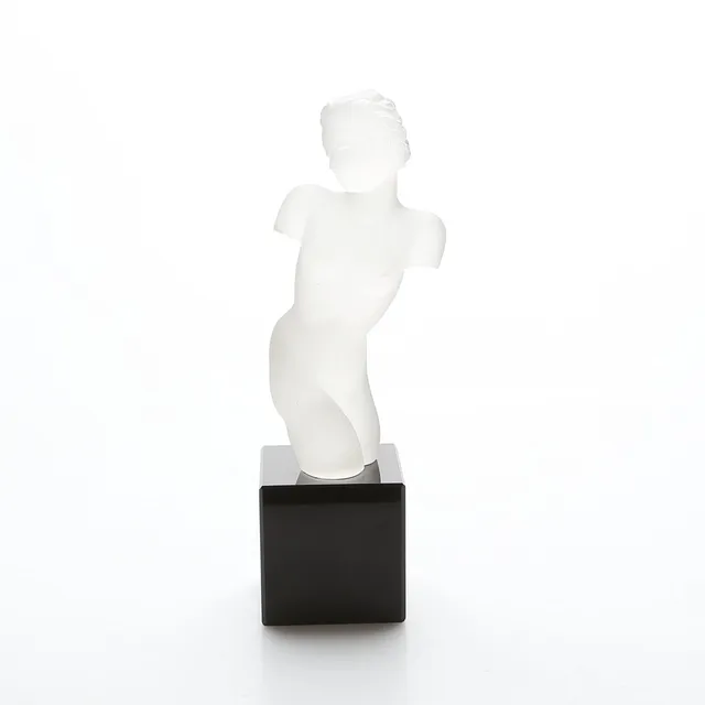 SKULPTUR, glas, tillskriven Lalique, fastlimmad på sockel, 1900-tal.