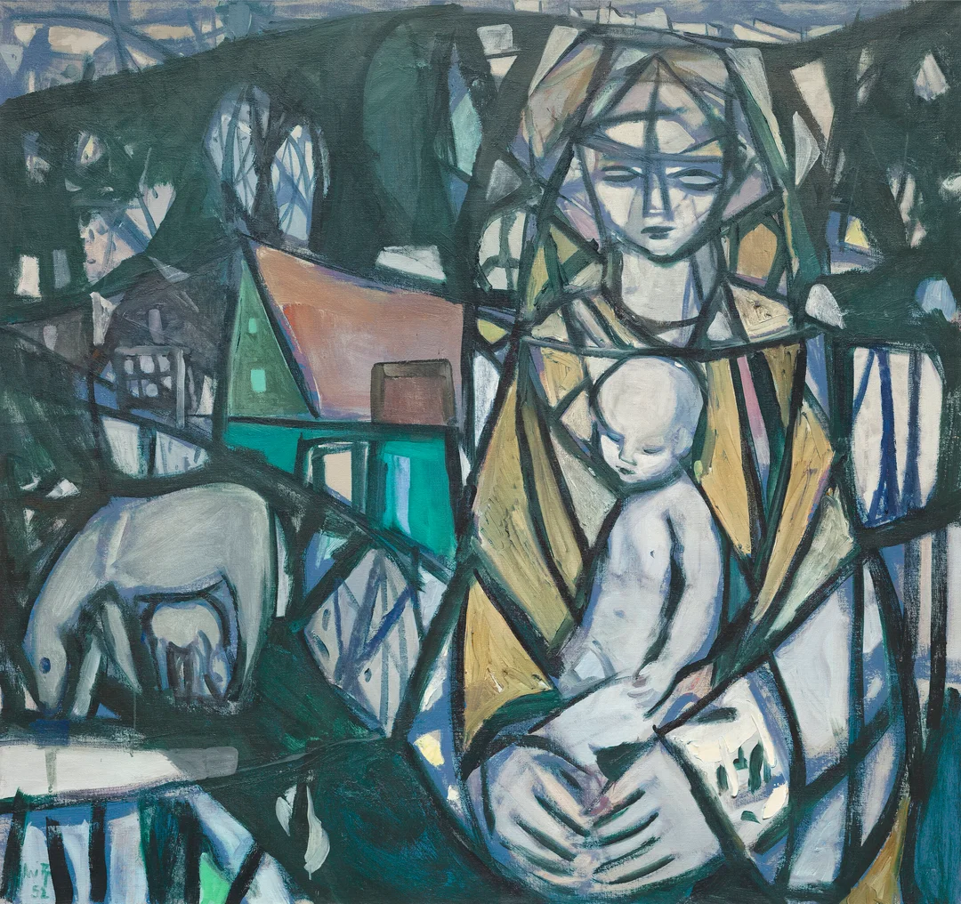 Fjell, Kai — Mor og barn, 1952 — Kunst/Maleri — Blomqvist