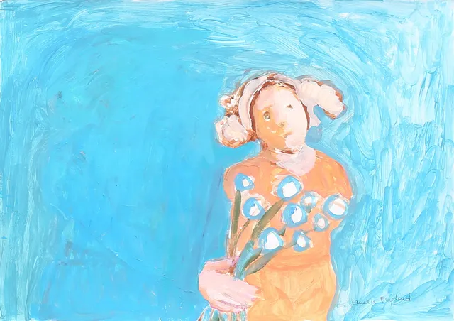 ANETTE ENGLUND. "Bukett", gouache på papper, signerad Anette Englund.