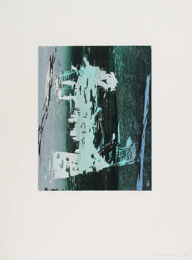 Untitled, 1992. Signed Peter Brandes 92, e/a. Lithograph in colours. Sheet size. 76 × 56 cm.