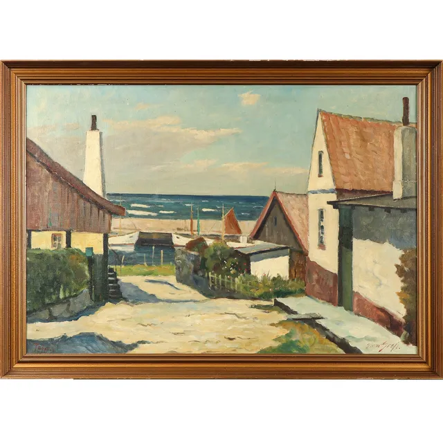 Einar Gross. Lot from Tejn, Bornholm. Oil on canvas