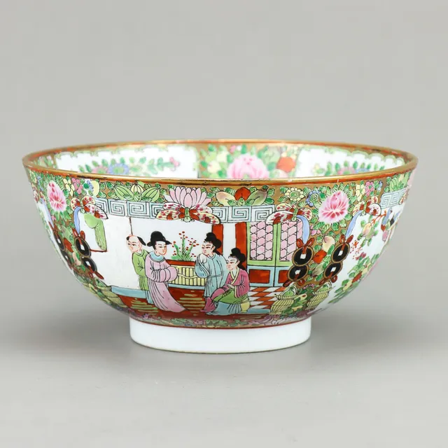 BÅLSKÅL, porslin, kantonstil, Kina, 1900-tal.