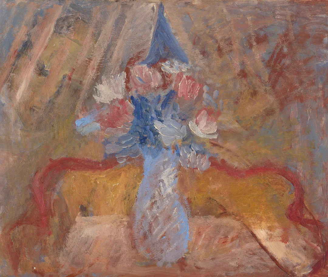 Sitje, Joronn — Interiør med blomsterbukett, 1924 — Kunst/Maleri — Blomqvist