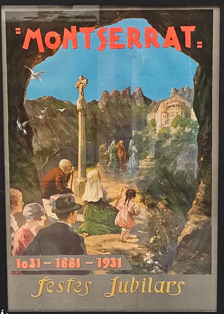 ANÓNIMO. ESCUELA CATALANA PRINCIPIOS SIGLO XX. CARTEL ORIGINAL DE MONTSERRAT, FESTES JUBILARS 1931. — Engravings & Prints — Barcelona Auctions