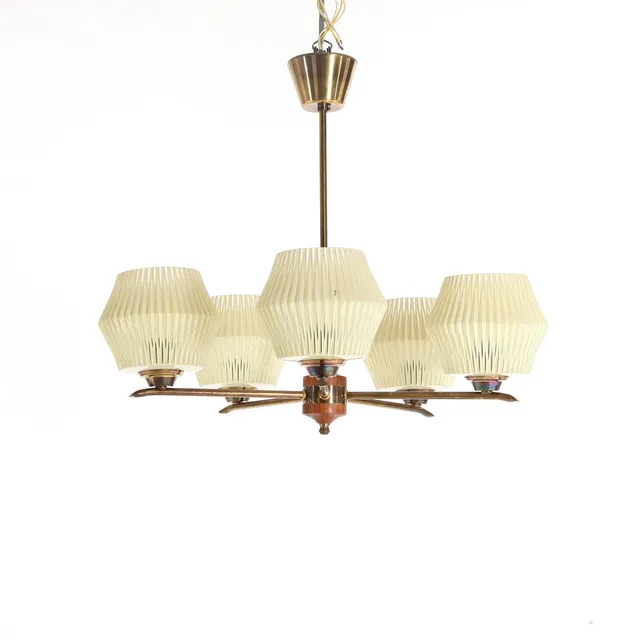 TAKPENDEL, teak och glas, Sverige 1950-tal.