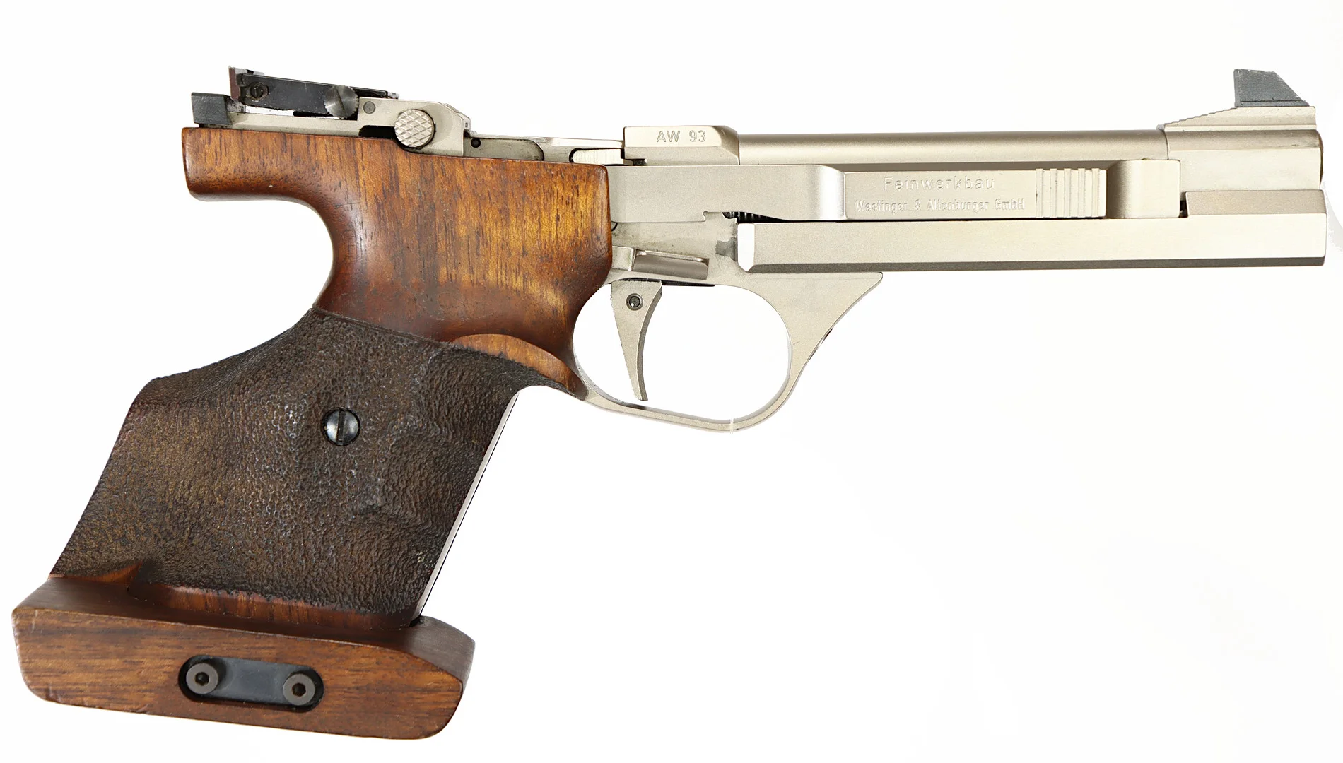 PISTOL, fabrikat Feinwerkbau, modell AW93, kaliber .22lr, tillv.nr 2931. — Pistols — Walter Borg