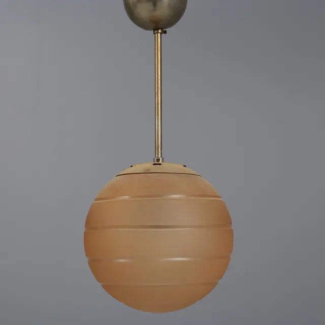 TAKLAMPA, glas/mässing, art deco, 1930-tal.