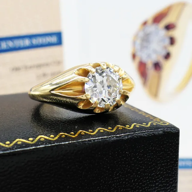 2.50CT DIAMOND gypsy-style ring.