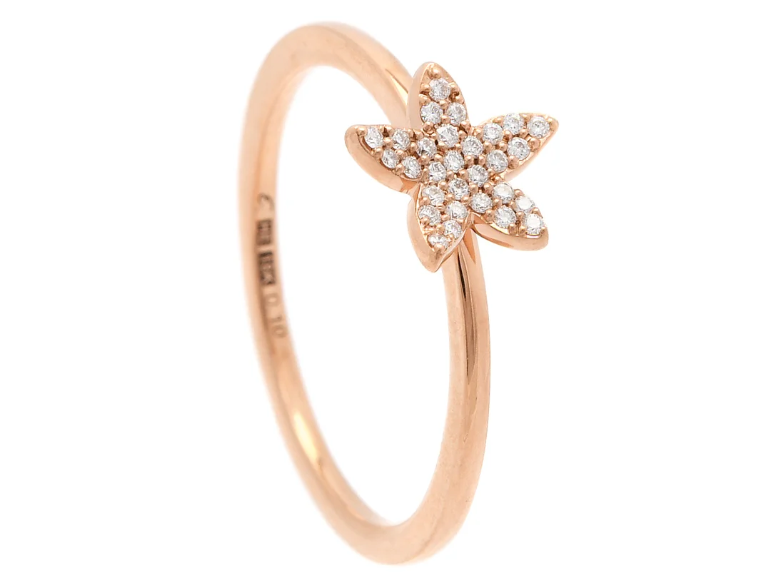 ENGELBERT, ring, 18K roséguld, briljantslipade diamanter 0,10 ctv, stl 17,5 mm, vikt 2,1 g. — Smycken/Ring — Kaplans