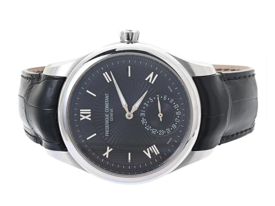 FREDERIQUE CONSTANT, Geneve, Maxime Manufacture, Cal FC 700, Serie nr. 1816828, Ref nr. FC-700SMG5M6, Boett nr. FC-700X5M4/5/6, herrur, 42 mm, stål, automatisk, safirglas, datum, glasbaksida, läderband, viklås, cert, januari 2012, box, ytterkartong. Limiterad och numrerad (Nr. 565/888). — Klockor/Frederique Constant — Kaplans