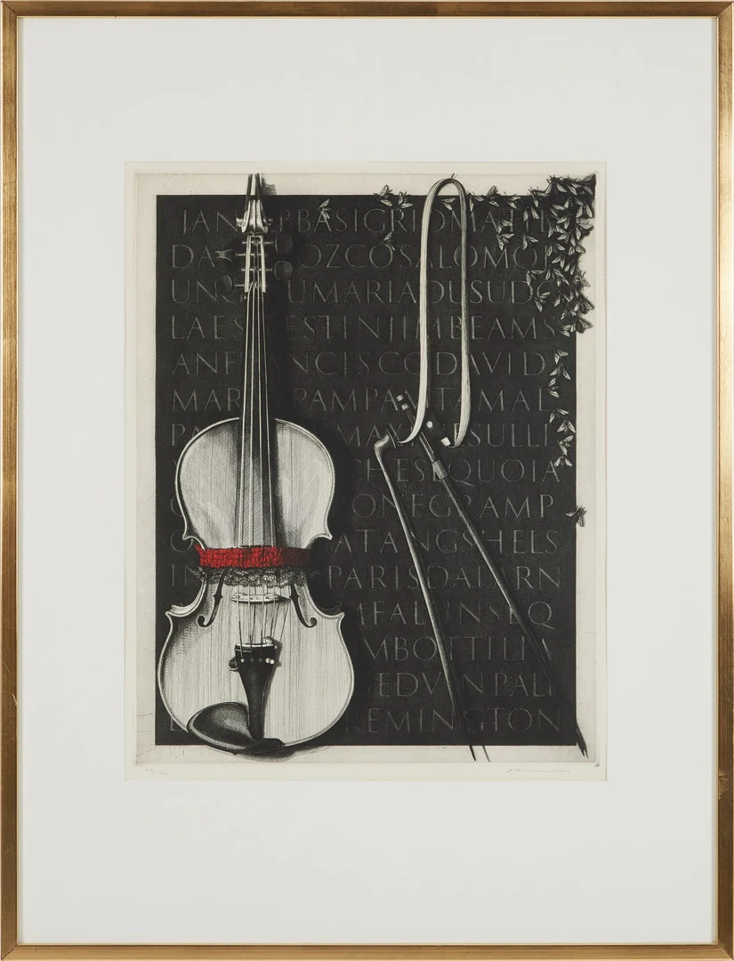 OLLE HANSPERS. "Silent year" kopparstick med kolorering, signerad, numrerad 22/90. — Engravings & Prints — Stockholms Auktionsverk Magasin 5