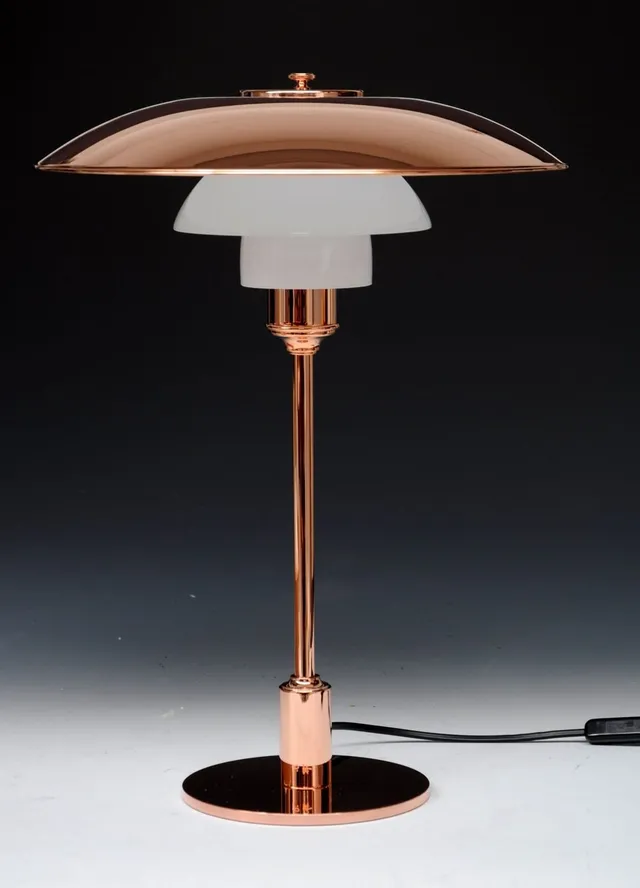 Poul Henningsen. Table lamp, PH 3½-2½, copper, limited edition