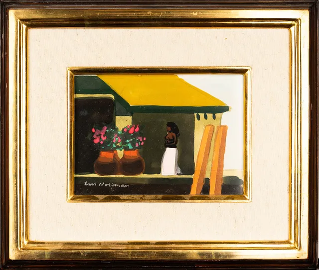 LARS NORRMAN. Gouache, Kvinnomotiv, Signerad.